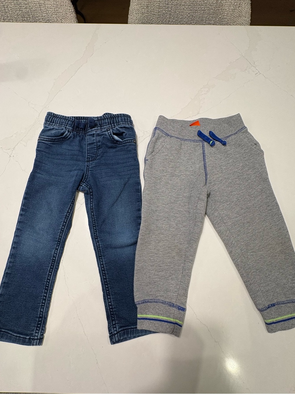 Joe Fresh Blue Denim-Look Pants and Gray Joggers 2-Pack